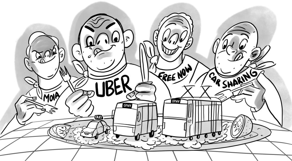 Illustration Angriff auf Taxi und OePNV